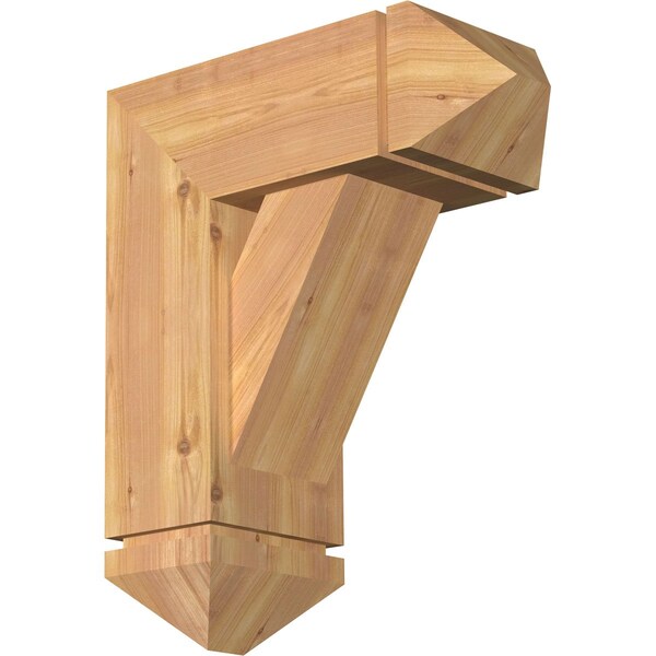 Ekena Millwork Traditional Arts and Crafts Smooth Bracket w/ Offset Brace, Western Red Cedar, 7 1/2"W x 18"D x 22"H BKT0806X18X22TRA03SWR - main